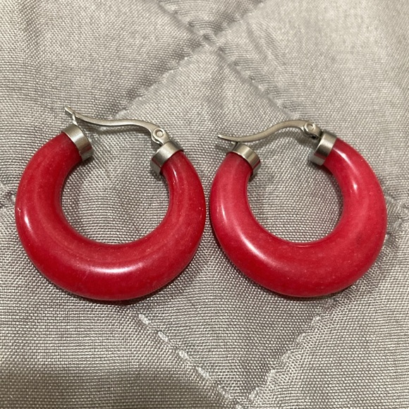Carnelian Hoops - Picture 10 of 11